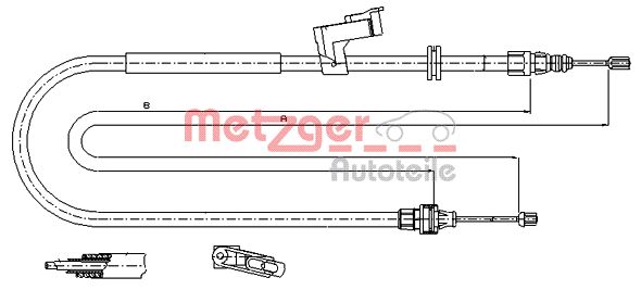 METZGER 11.5494 Kézifék bowden, kézifék kötél