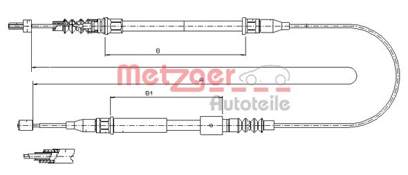 METZGER 11.5769 Kézifék bowden, kézifék kötél