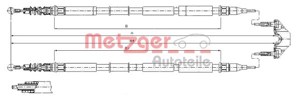 METZGER 11.5867 Kézifék bowden, kézifék kötél