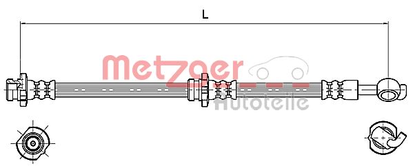 METZGER 4110129 Fékcső, gumifékcső