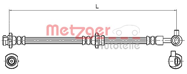 METZGER 4110132 Fékcső, gumifékcső