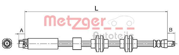 METZGER 4110143 Fékcső, gumifékcső