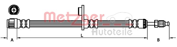 METZGER 4110226 Fékcső, gumifékcső