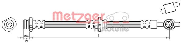 METZGER 4110387 Fékcső, gumifékcső