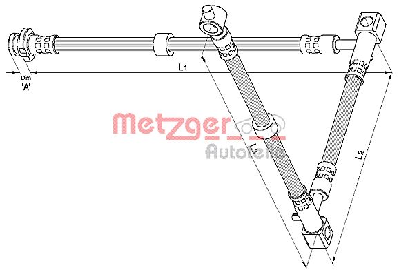 METZGER 4110394 Fékcső, gumifékcső