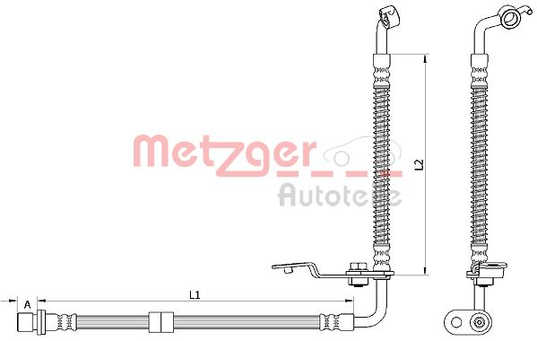 METZGER 4110878 Fékcső, gumifékcső