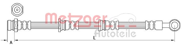 METZGER 4110917 Fékcső, gumifékcső