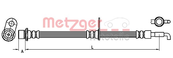 METZGER 4110974 Fékcső, gumifékcső