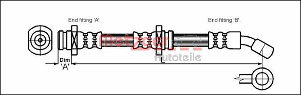 METZGER 4110088 Fékcső, gumifékcső