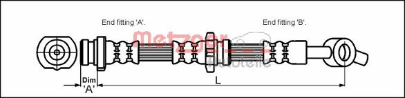 METZGER 4111986 Fékcső, gumifékcső