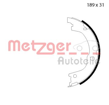 METZGER MG 127 Fékpofakészlet kézifékhez, rögzítőfékhez, dobfékhez