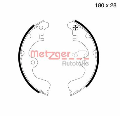 METZGER MG 617 Fékpofakészlet kézifékhez, rögzítőfékhez, dobfékhez