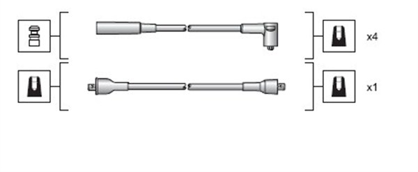 MAGNETI MARELLI 347180 941318111023 - Gyújtókábel készlet, gyertyakábel szett