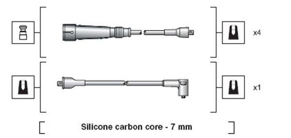 MAGNETI MARELLI MSK1112 Gyújtókábel készlet, gyertyakábel szett