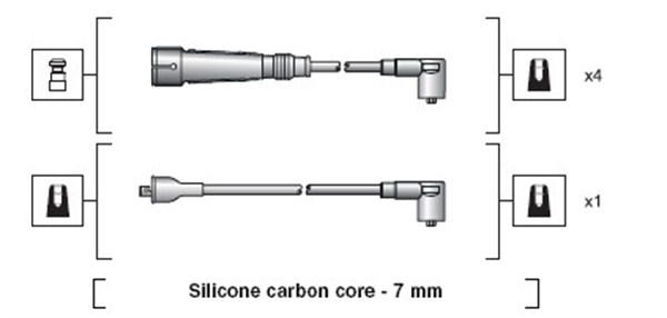 MAGNETI MARELLI MSK1155 Gyújtókábel készlet, gyertyakábel szett