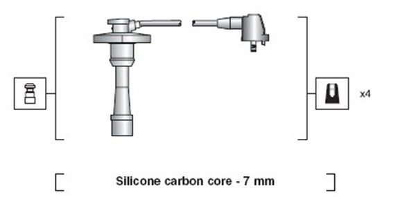 MAGNETI MARELLI MSK1188 Gyújtókábel készlet, gyertyakábel szett