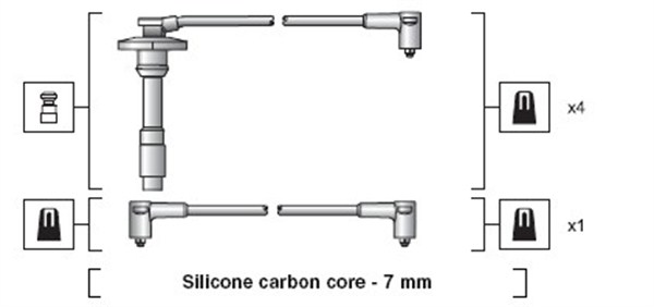 MAGNETI MARELLI MSK1264 Gyújtókábel készlet, gyertyakábel szett