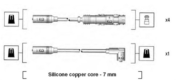 MAGNETI MARELLI MSK530 Gyújtókábel készlet, gyertyakábel szett