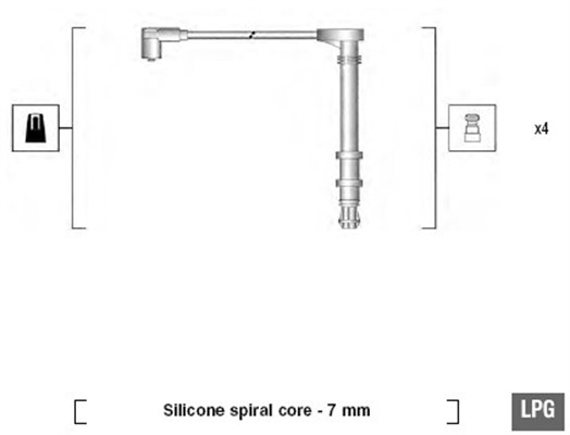 MAGNETI MARELLI 366336 941095800618 - Gyújtókábel készlet, gyertyakábel szett