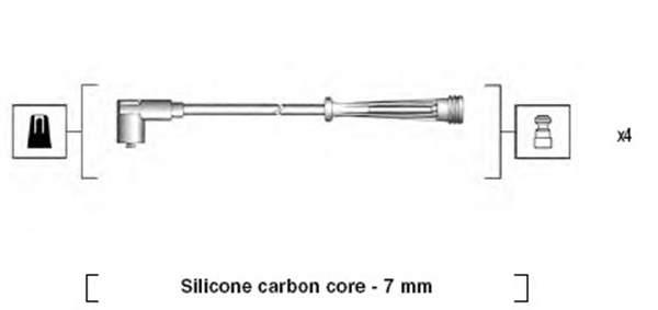 MAGNETI MARELLI MSK735 Gyújtókábel készlet, gyertyakábel szett