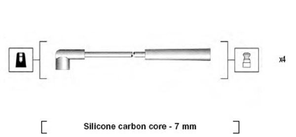 MAGNETI MARELLI MSK877 Gyújtókábel készlet, gyertyakábel szett
