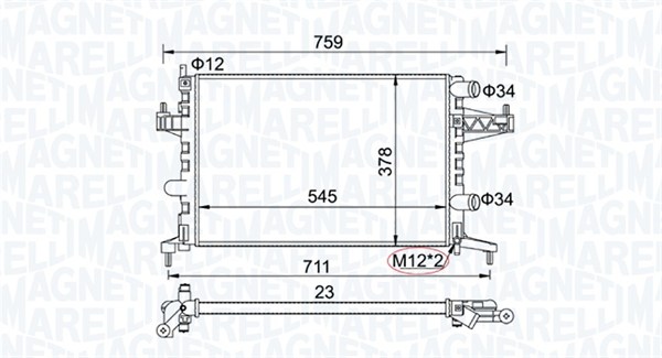 MAGNETI MARELLI MMABM829 hűtő, motorhűtés