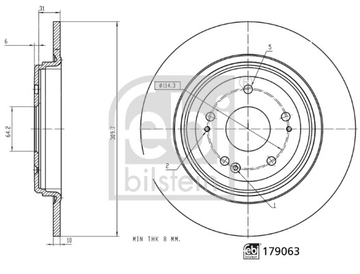 FEBI 482721 179063 DISK PLO?A HONDA 179063 ZAD.CR-V V 2.0 E-CVT HYBRID 18->310/10