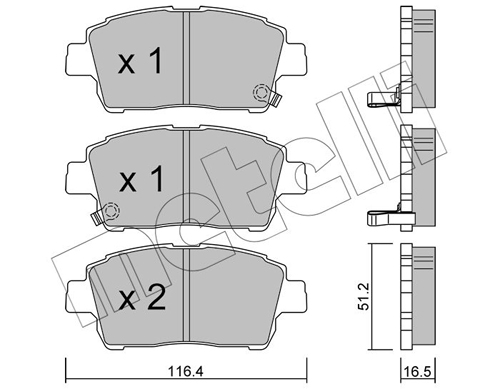 METELLI MET22-0423-0 KLOCKI HAM  TOYOTA YARIS 99- +ABS