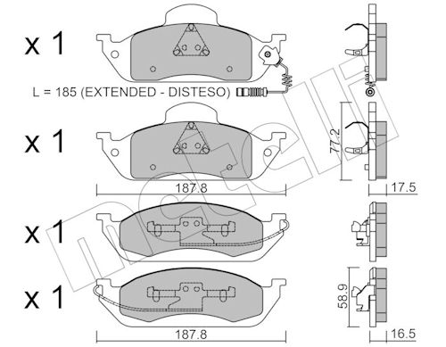 METELLI MET22-0569-0 Fékbetét