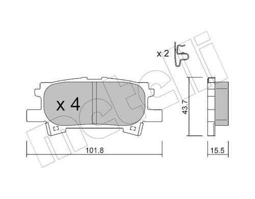 METELLI MET22-0619-0 Fékbetét