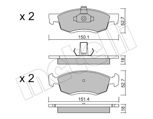 METELLI MET22-0802-0 Fékbetét