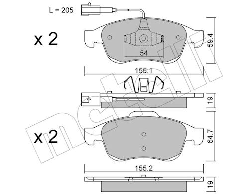METELLI MET22-0817-1 Fékbetét