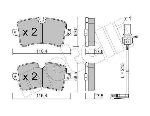 METELLI MET22-0955-0K Fékbetét