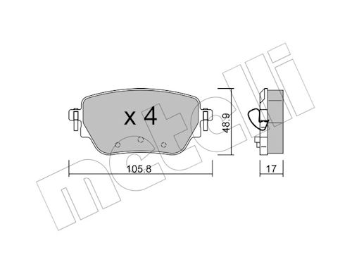 METELLI MET22-1195-0 Fékbetét