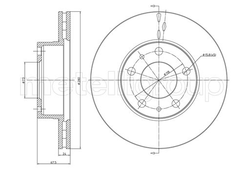 METELLI MET23-0340 Féktárcsa