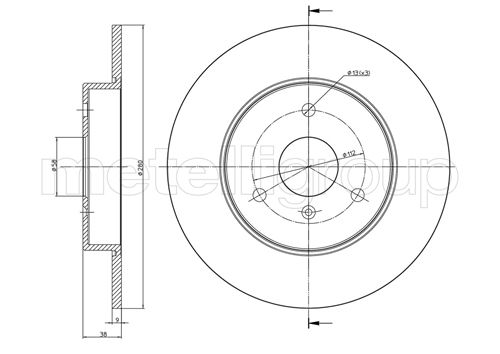 METELLI MET23-0538C Féktárcsa