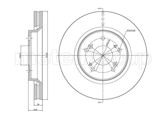 METELLI MET23-1338C Féktárcsa