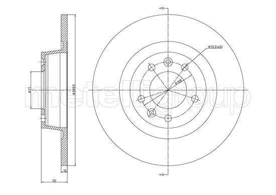 METELLI MET23-1340C Féktárcsa