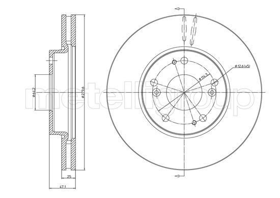 METELLI MET23-1536C Féktárcsa