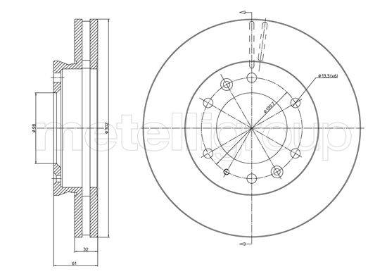 METELLI MET23-1669C Féktárcsa