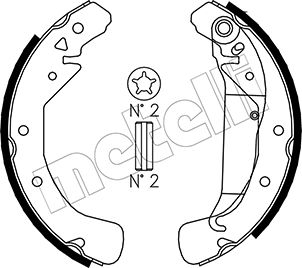 METELLI MET53-0311 Fékpofakészlet kézifékhez, rögzítőfékhez, dobfékhez