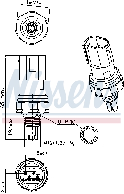 NISSENS NIS301140 nyomáskapcsoló, klímaberendezés