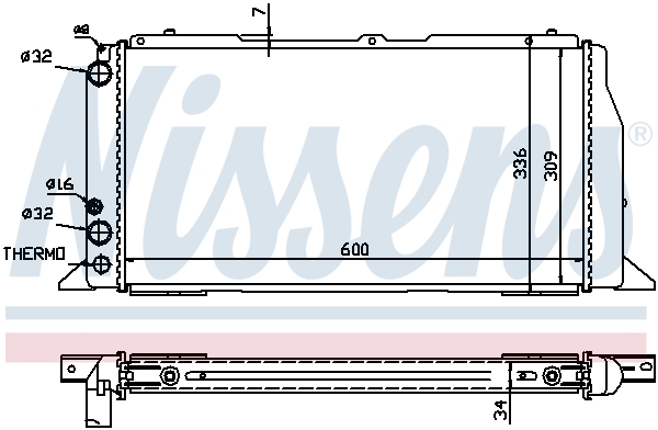 NISSENS N60487 Vízhűtő