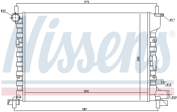 NISSENS 614 123 62053 - Vízhűtő