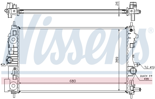 NISSENS 285444 630745 - Vízhűtő