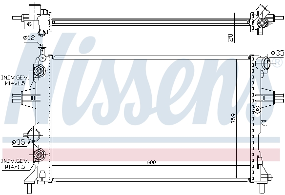 NISSENS NIS 632461 Vízhűtő