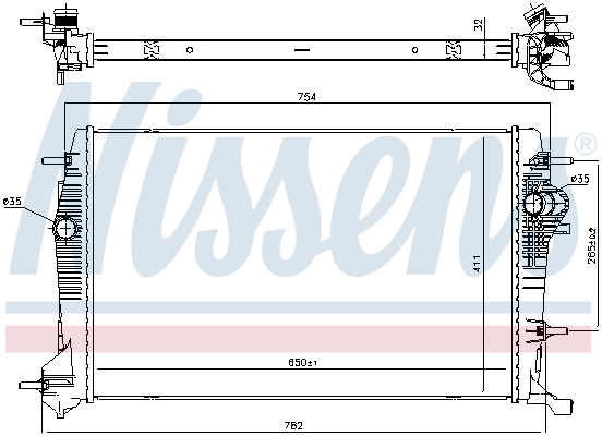 NISSENS 381955 637648 - Vízhűtő