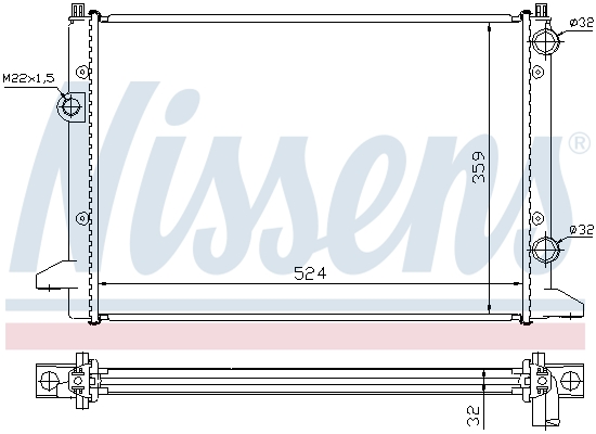 NISSENS 14564 65253 - Vízhűtő