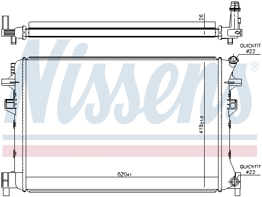 NISSENS 360959 65328 - Kiegészítő vízhűtő