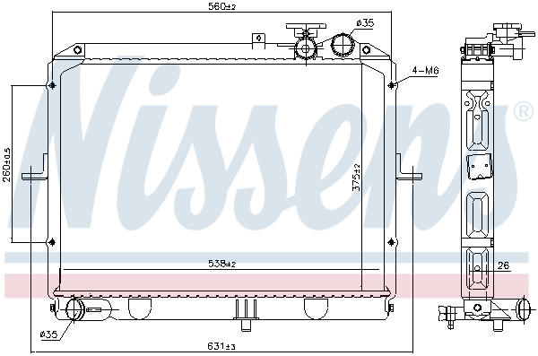 NISSENS 71522 66645 - Vízhűtő